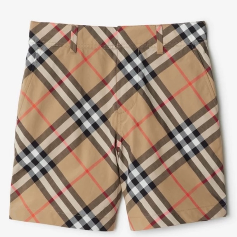 NWT Burberry Check Cotton Shorts